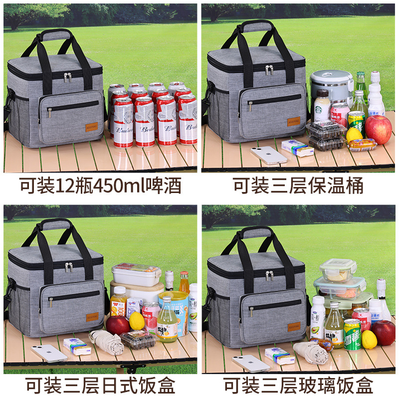 Bolsa de aislamiento de alimentos calientes de Amazon, bolsa de hielo para automóvil de gran capacidad, bolsa de almuerzo gruesa impermeable, bolsa de picnic al aire libre