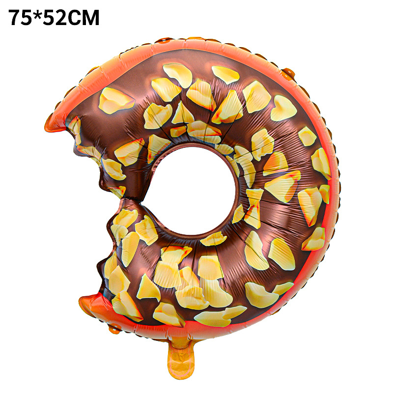 Nuevos globos de aluminio con forma de donut, hamburguesa, pizza, palomitas de maíz, helado, artículos de decoración para cumpleaños infantiles, globos. image 16
