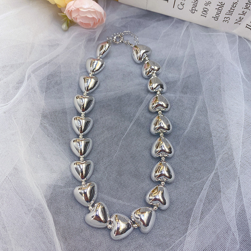 Heart Shape Pattern Women's Gender Simple Style Heart Shape Alloy Wholesale Necklace