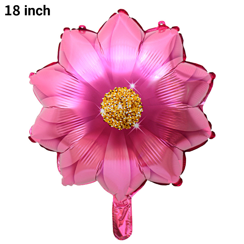Inswind rosa girasol globo de flores rojo rosa púrpura flor película de aluminio decoración de escritorio image 9