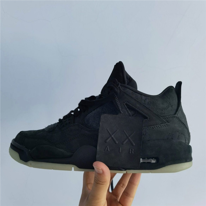 爆款AJ4 X Kaws黑麂皮酷灰男女休闲实战篮球鞋情侣鞋二代|undefined