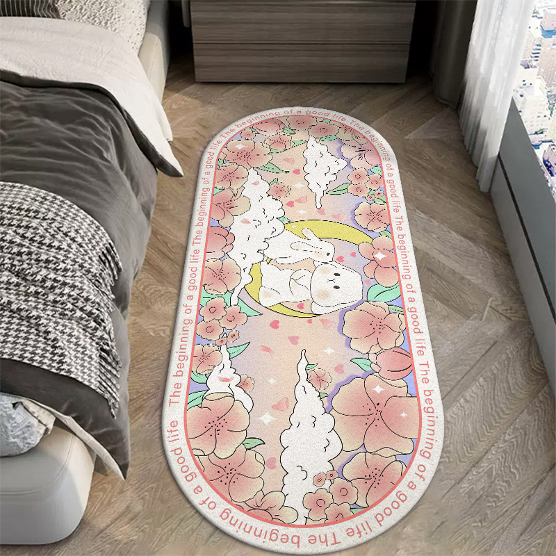 INS estilo alfombra de Cachemira dormitorio de dibujos animados a prueba de frío manta de noche caliente lindo balcón ventana panorámica resistente a las manchas manta antideslizante