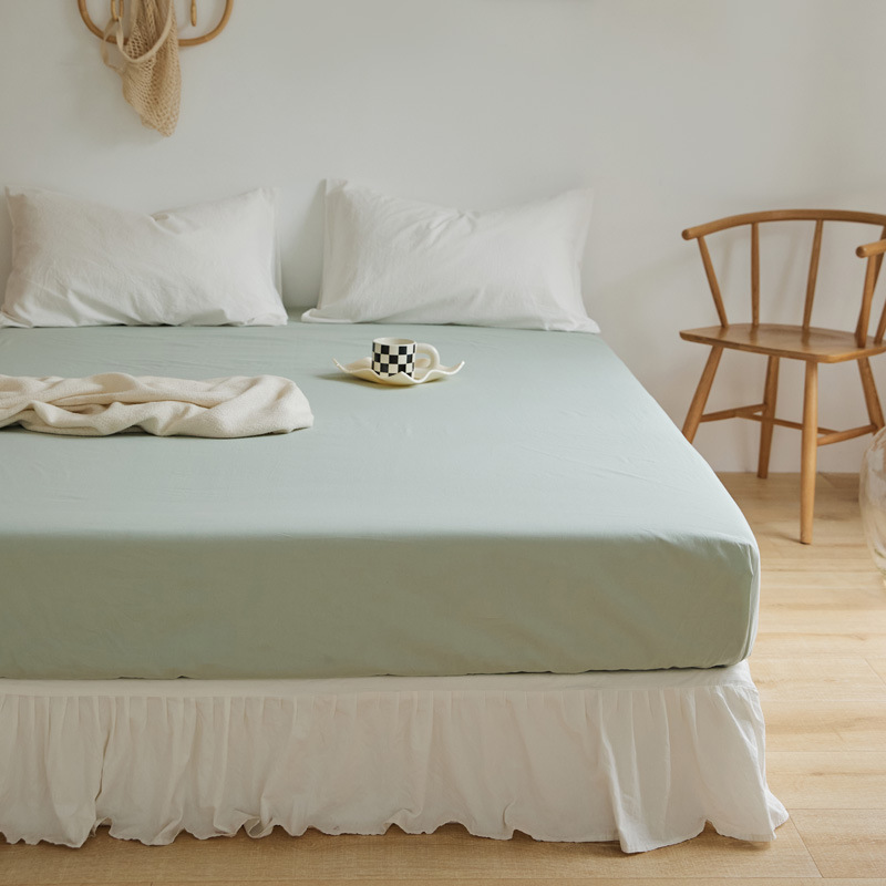 Lujo ligero 60s cama de algodón puro gaza Gongsatin 100 algodón mono cama gaza pro-piel de color sólido lana larga cubierta de colchón de algodón lavable