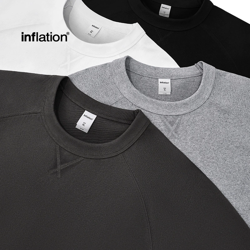 Яркая мужская одежда | тяжелая хлопковая американская футболка с плечами 2025 весна и лето новый подол с открытым подолом 250g ретро с короткими рукавами