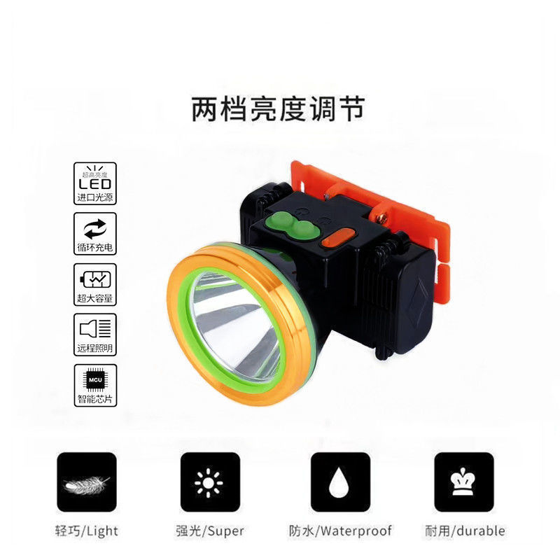 LEDヘッドライト強光充電超亮頭戴式リチウム電気小頭灯筒釣り専用鉱灯長長航続工場|undefined