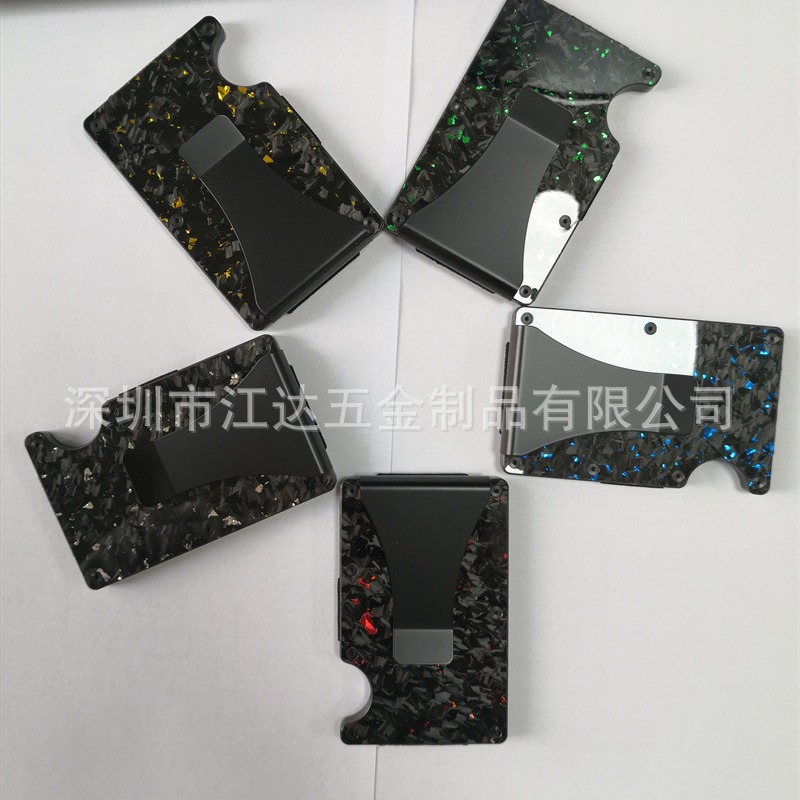 Manufacturer's best-selling carbon fiber wallet, carbon mirror satin wallet, random pattern card holder, metal RFID card holder, card holder