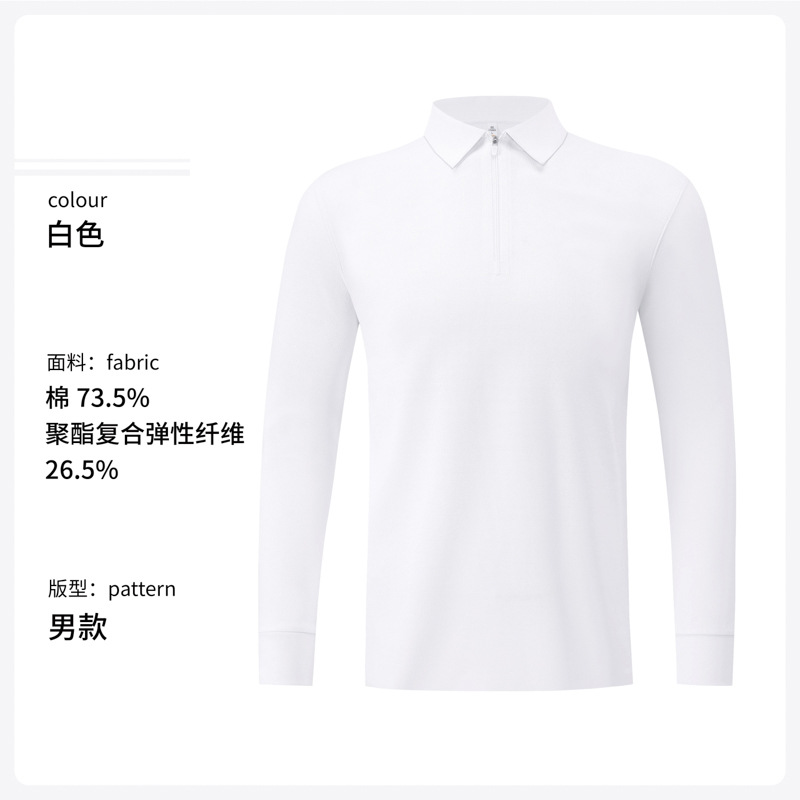 Camisas de polo deportivas de alta calidad, ropa de trabajo blanca, camiseta de collar para hombres, camiseta de polo de manga larga personalizada