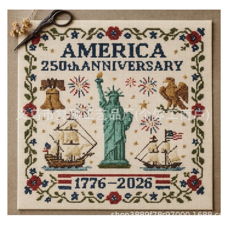 250th Anniversary of America Cross Stitch Kit 美国周年十字绣|undefined