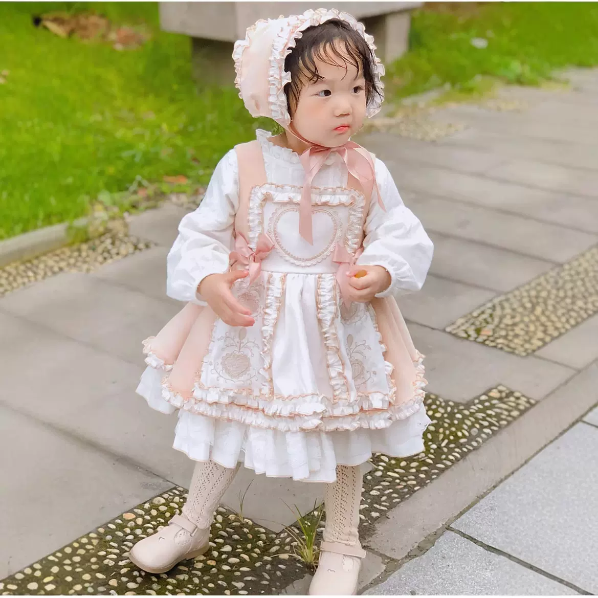 西班牙洛丽塔Lolita公主裙女童连衣裙儿童周岁生日写真礼服裙套装