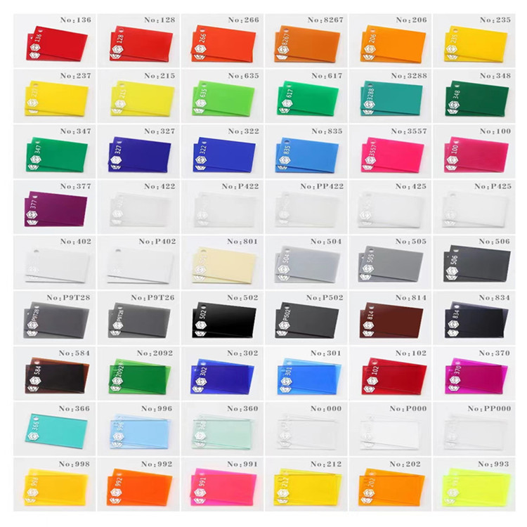 彩色亚克力板高透明任意尺寸厚度雕刻激光UV贴盒厂家加工