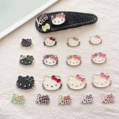 日系かわいいアニメ猫Ktアルファベット合金パッチDIY髪飾りカード携帯ケース穴靴アクセサリー