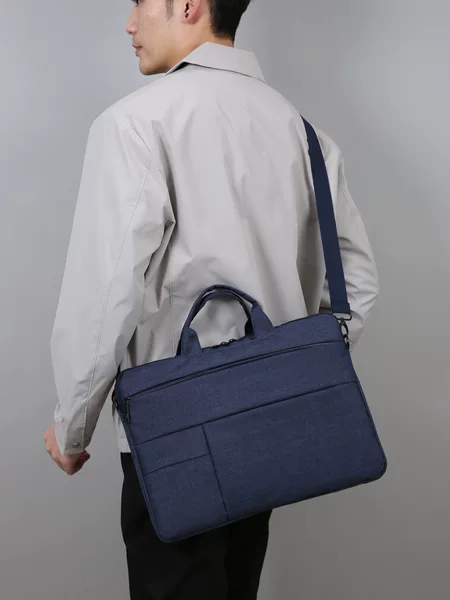 Men's Briefcase with Logo, Men's Business Canvas Document Bag, Computer Designer Conference Business Bag