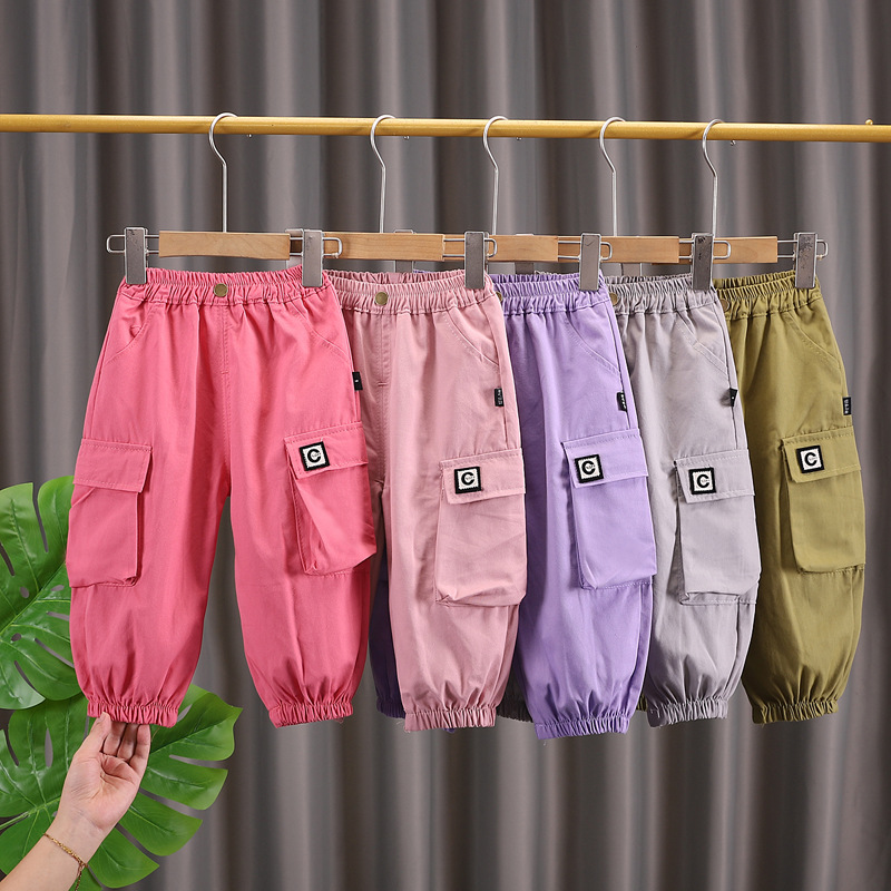 Pantalones Cargo Casuales Ajustados para Niños de Algodón para Primavera y Otoño image 3