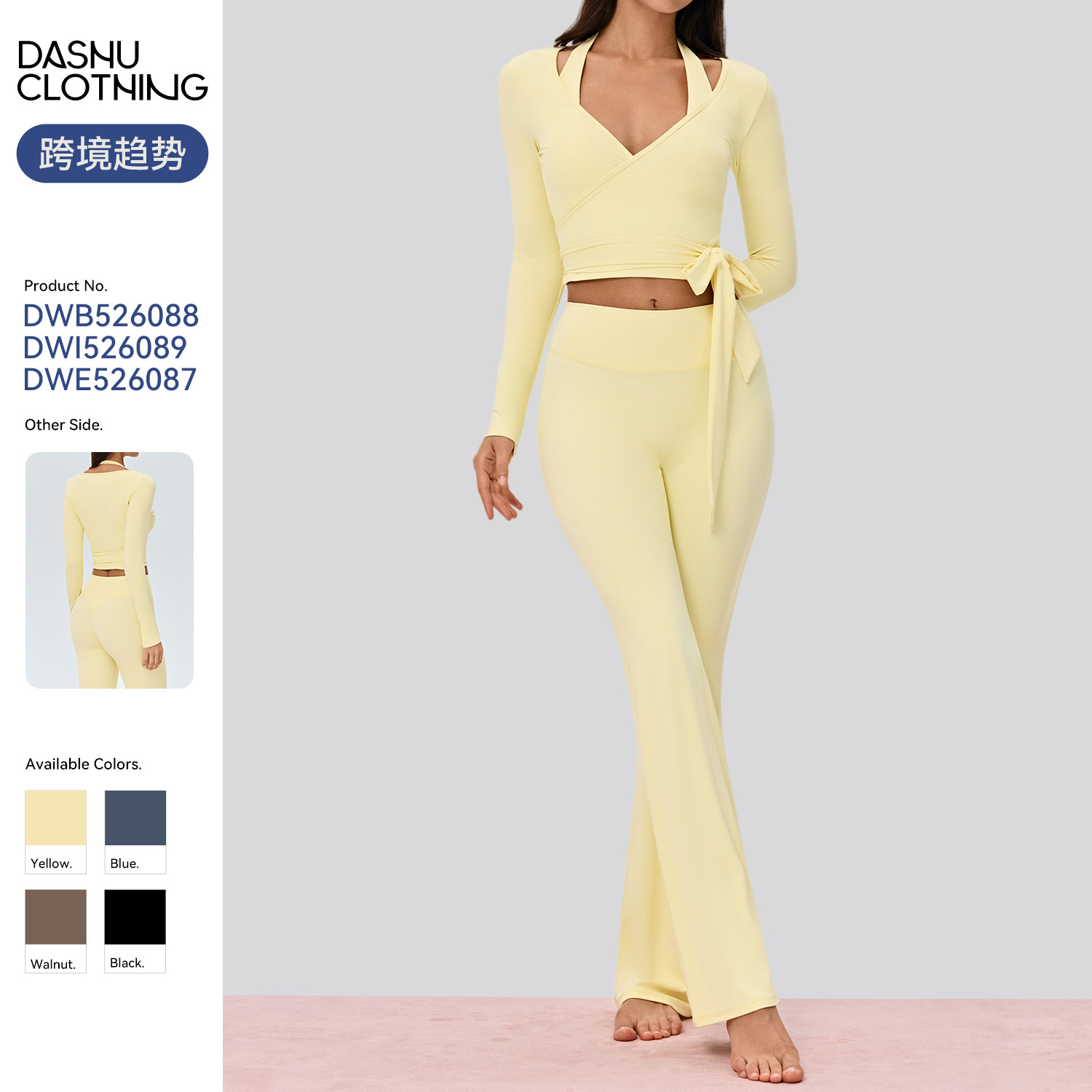 European and American cross-border women's sports suit with cross straps, slim-fit yoga outfit, high-end Pilates fitness set