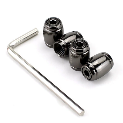 Car Tire Valve Cap Anti-deflation Metal Valve Core Cover Anti-theft Universal Electric Vehicle Motorcycle Valve Cap (Other Automotive Exterior Supplies) - titanium-black-set-of-4