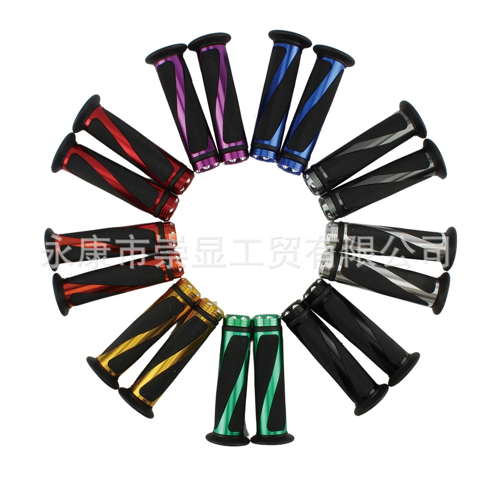 Off-Road Motorcycle Handlebars Compatible with Kawasaki, Honda, Yamaha, Suzuki 7/8 Inch 22mm Diagonal Pattern Handlebar Grips