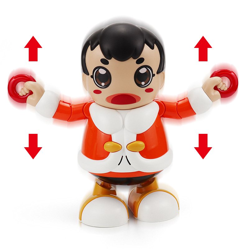 Cross-border eléctrico Dancing Lion Dance Little Lubang música ligera robot juguete eléctrico para niños TikTok mismo estilo celebridad de Internet
