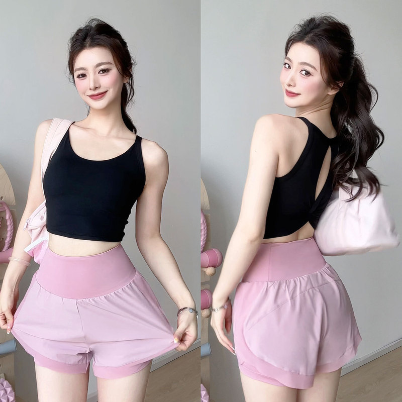 运动内衣女夏季美背防震瑜伽服背心一体式外穿跑步训练健身文胸|undefined