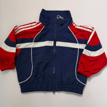 亲子装 潮牌秋款男女童复古拼色休闲双拉链立领夹克外套