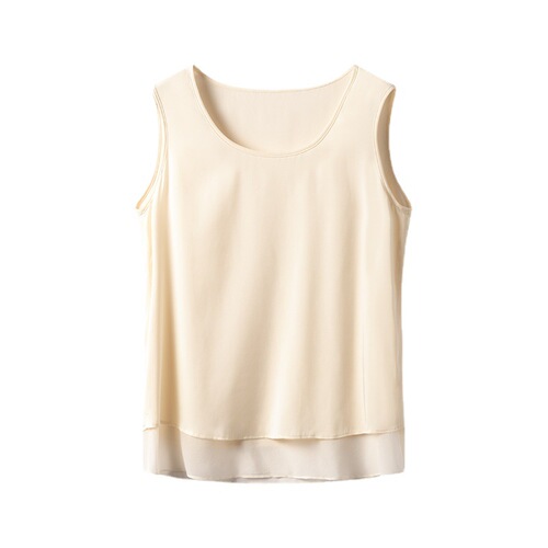 Silk Slip Dress Women's Underwear Summer New Layered Mulberry Silk Outerwear Plus Size Fake Two-Piece Base Shirt
