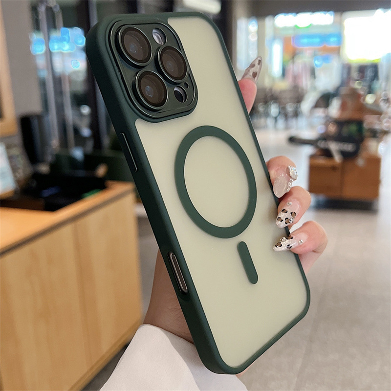 Yudun Sensación de piel magnética esmerilada para iPhone16ProMax Color sólido 15 Funda para teléfono móvil Apple 14 Hombres y mujeres 13 Nuevo