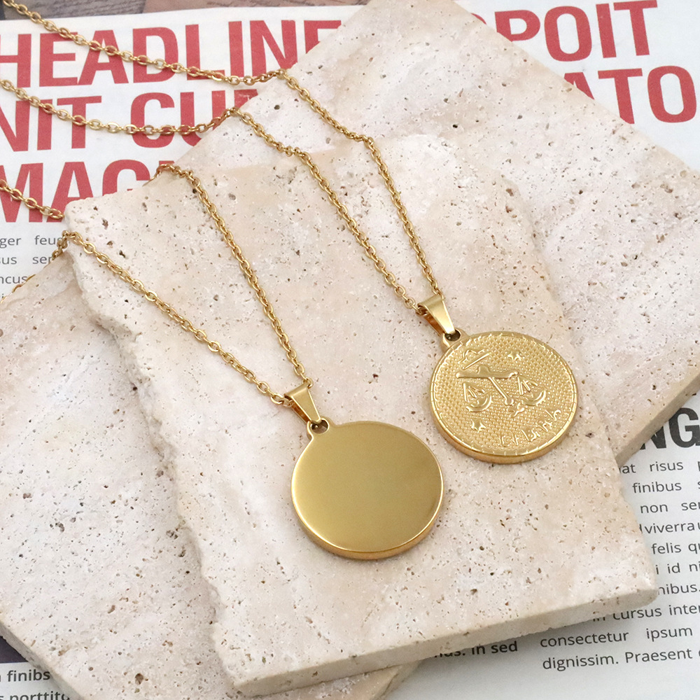 18g Weight Pendant Necklace Classification 1 Piece Quantity Daily Occasion Stainless Steel, Titanium Steel Material Constellation Pattern Unisex Gender Plating Design Streetwear Style Streetwear Constellation Stainless Steel Titanium Steel Pendant Necklace In Bulk 1
