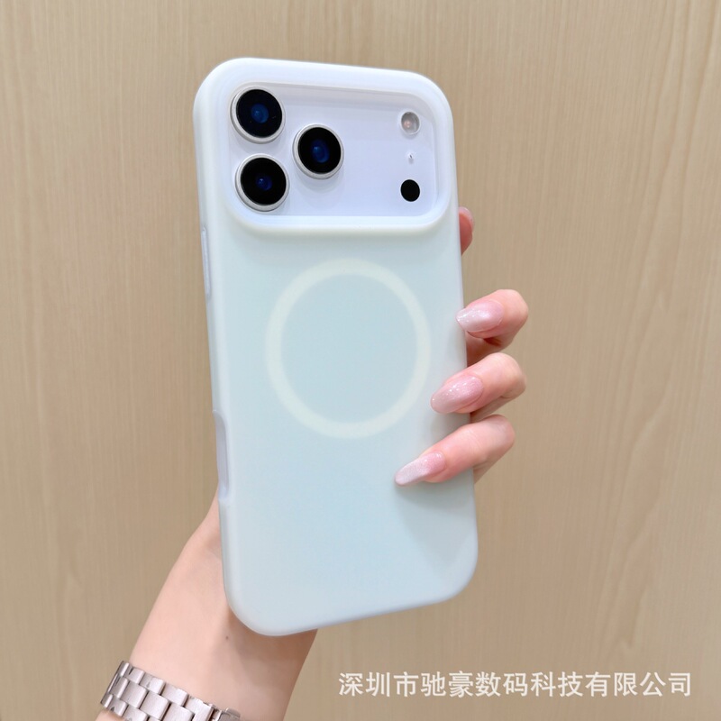 果冻磁吸适用iPhone17promax液态硅胶手机壳苹果16纯色简约防摔套|undefined