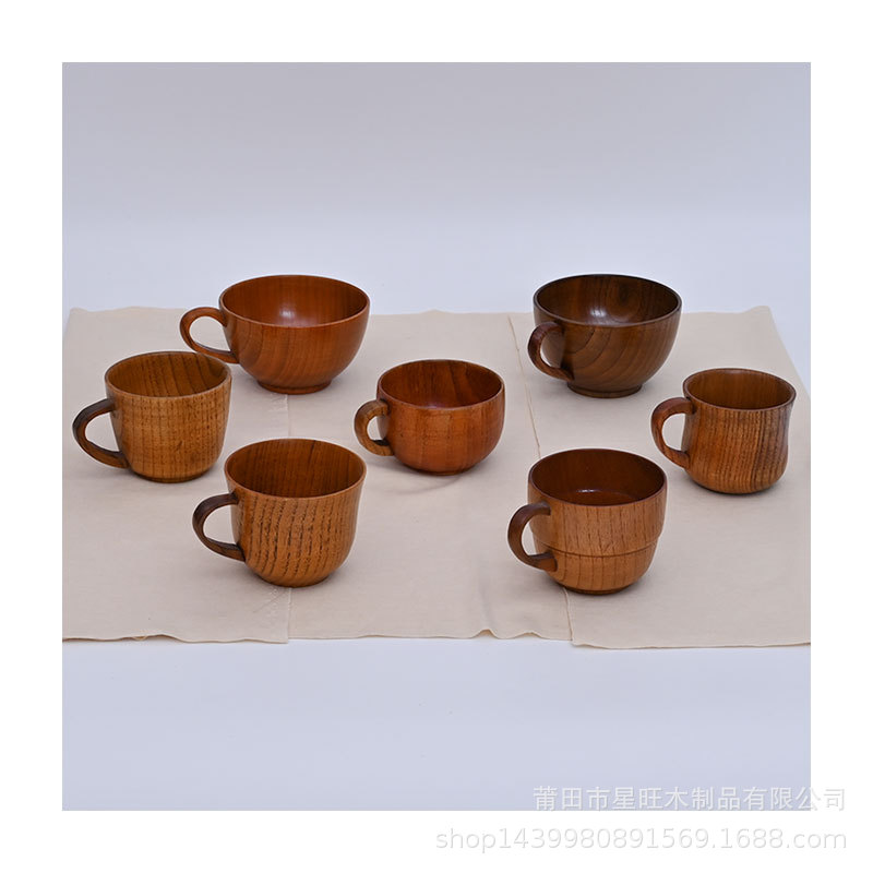 Suministro directo de fábrica anti-escaldado taza de café de madera mango creativo de madera taza de madera protección del medio ambiente taza de agua retro gran cantidad descuento en stock