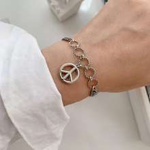 s925银韩国东大门圆环飞机反战链条手链女ins简约个性时尚潮