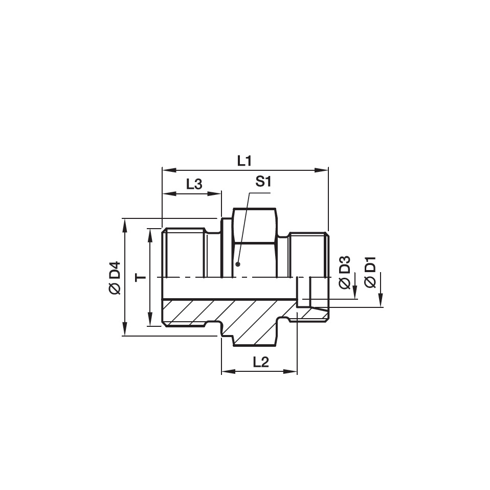 Parker派克 EO卡套DIN接头 公端GE-M(KEG)系列 GE04LLM6X1KEG71X