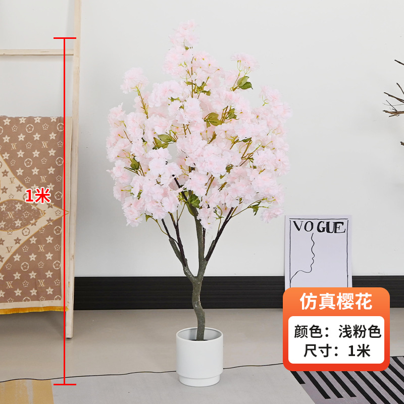 Simulación de árboles de cerezo en maceta decoración interior de ventanas de hotel paisajismo decoración de suelo diseño de boda árboles falsos flores simuladas