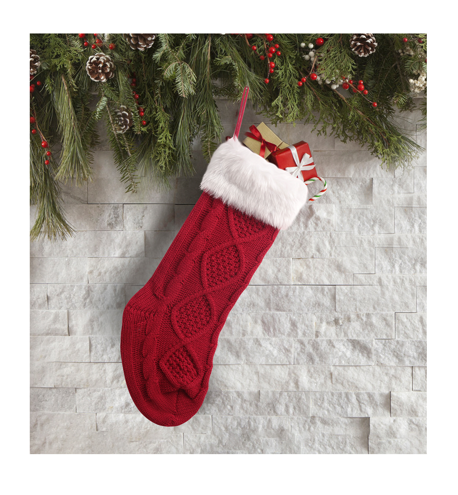 Christmas Simple Style Solid Color Cloth Party Christmas Socks 1 Piece display picture 1