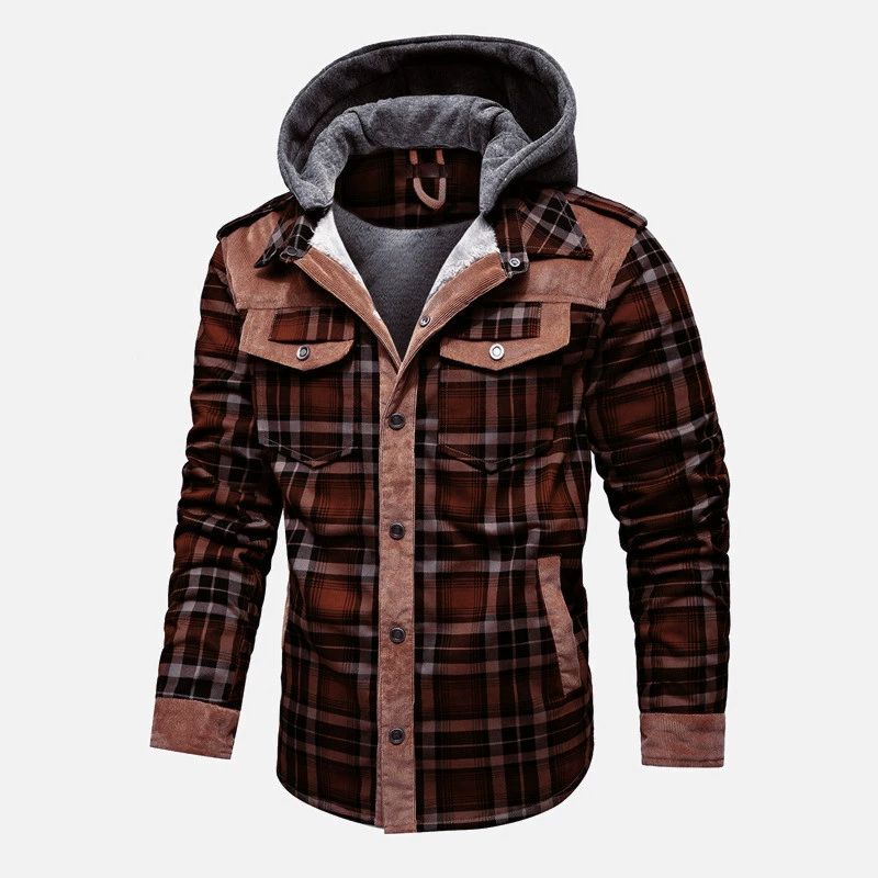 Jacket, Japanese‑style cotton, increased thickness, hooded casual, sizes XS–XXXXL