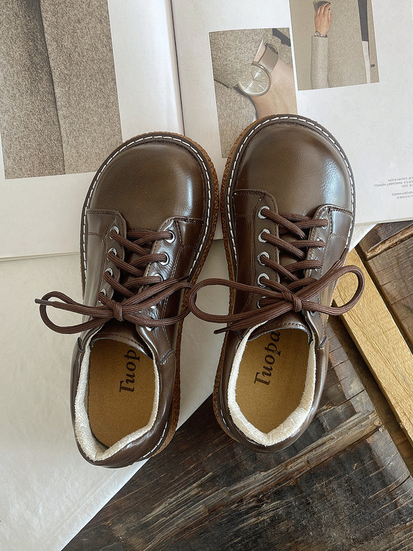 Sweet Japanese-Style Thick-Soled British Leather Shoes for Women, College-Style Casual Loafers, Hong Kong-Style Japanese Work Shoes, Mori Girl Shoes