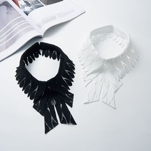 2024 New Women's Hollow Pattern Simple Fashion Bow Collar False Collar
