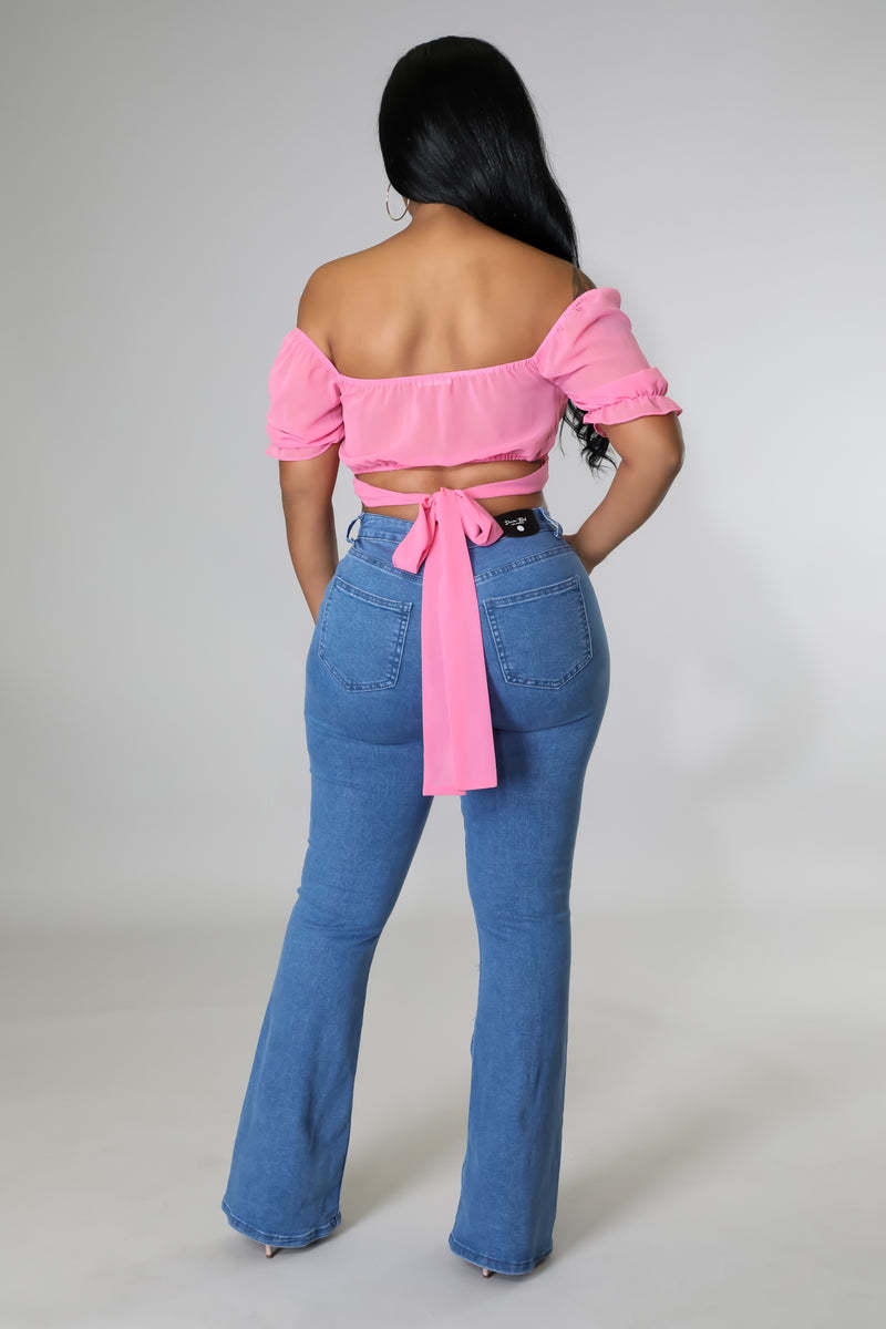 buttons Stretch high waist Flared Jeans NSQDH127068