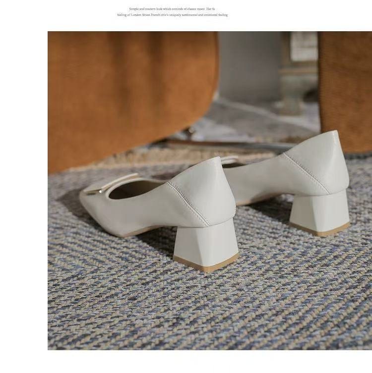 Unique Design, High-end Feel, Mid-heel Shallow Square-toed Women's Shoes, New Autumn Model, Comfortable For Long_voghion.com