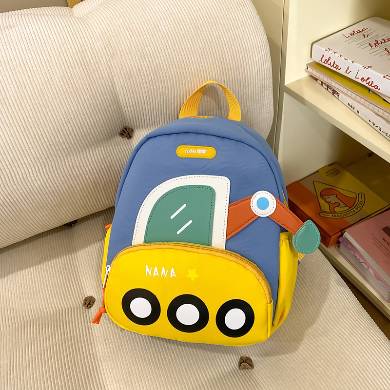 Nuevas mochilas de jardín de infantes para niños y niñas lindas excavadoras mochilas de hombro ligeras para reducir la carga del coche mochilas para niños