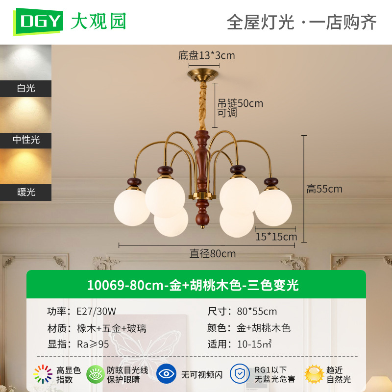 Grand View Garden Chandelier Francés dormitorio sala de estar luz principal nueva china americana simple estudio estilo medieval lámpara de comedor L535