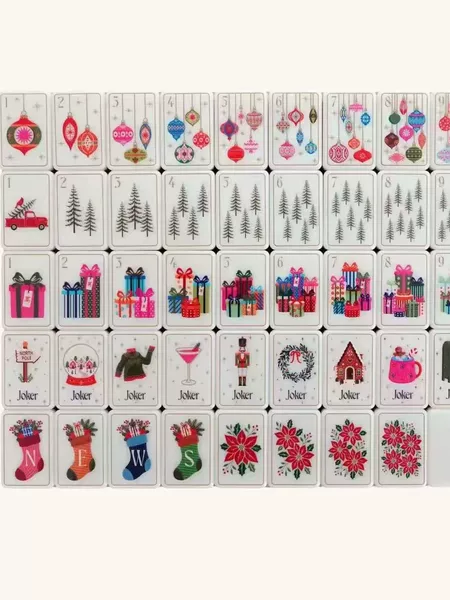 American Mahjong cross-border manufacturer wholesale, golden Christmas mahjong, hand-painted mahjong, mahjong tiles