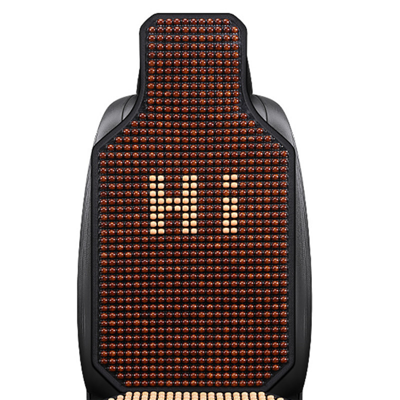 Seat Cushion | Qìchē Cool pad - bear-mocha-brown-wood-beads-backrest