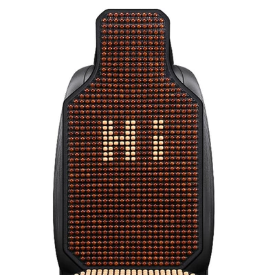 Piece Ventilated and Breathable Car — Cool pad - bear-mocha-brown-wood-beads-backrest