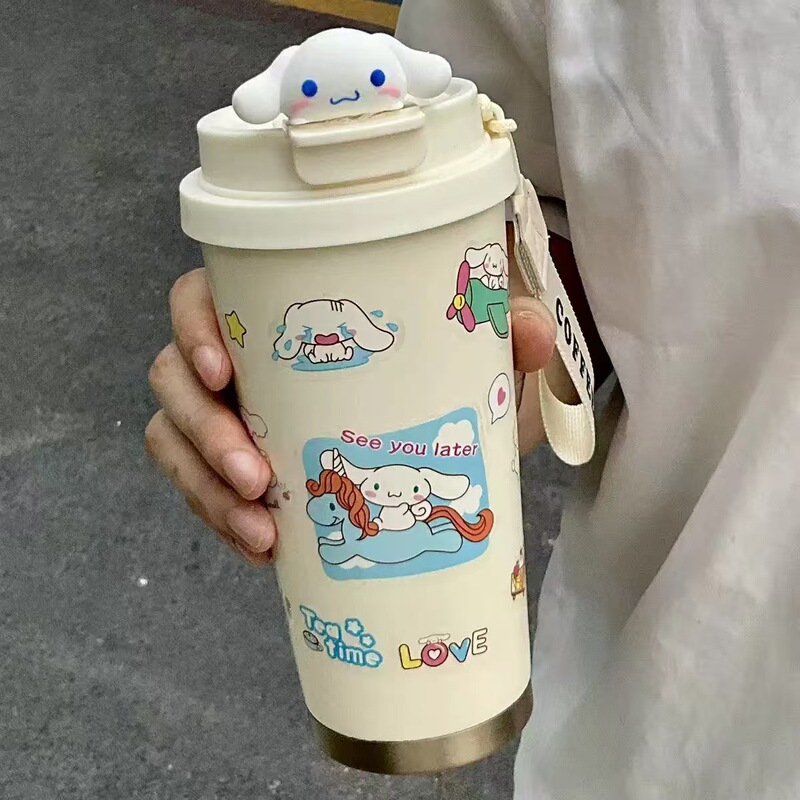 外贸日用品爆款labubu保温杯304不锈钢双饮咖啡杯带吸管提手批发|undefined