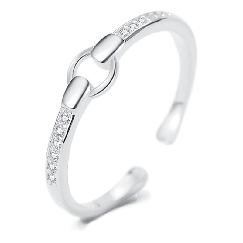 S925 plata esterlina anillo geométrico transfronterizo de moda de las mujeres anillo de estilo frío al por mayor de las mujeres anillo ajustable abierto