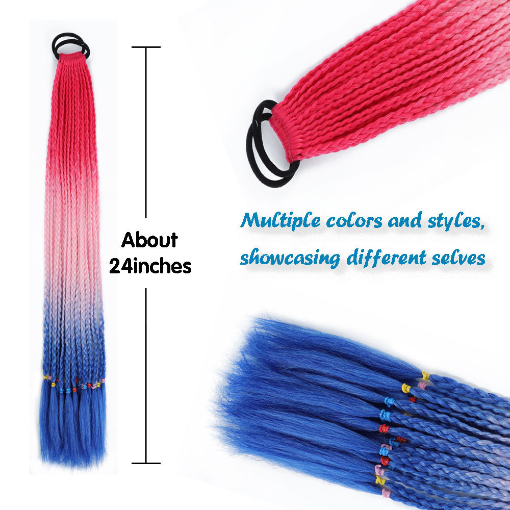 Inventario al por mayor colorido trenzas de tres hebras africanas trenzas sucias trenzas de caballo recogidas en stock Inventario