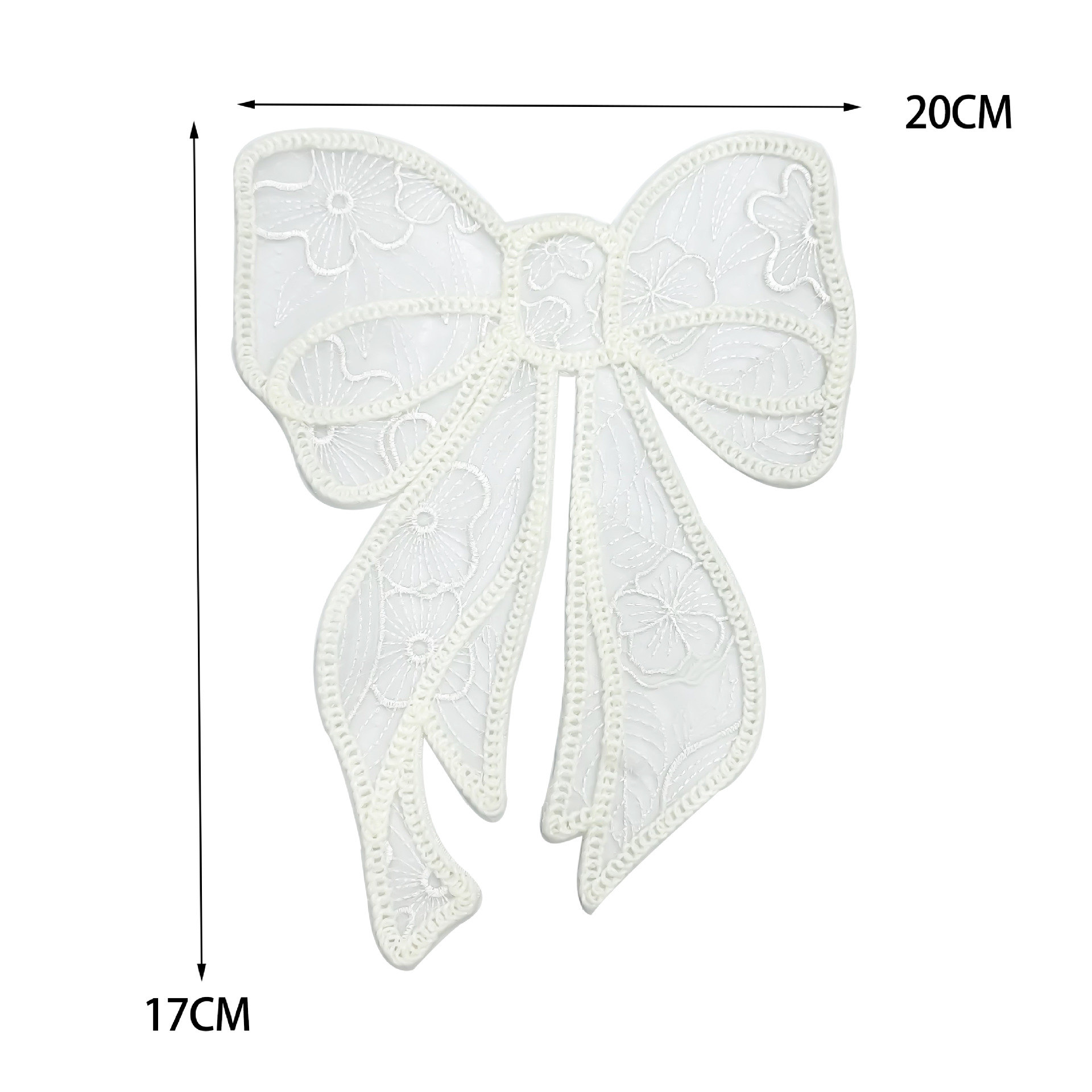 Nuevo arco grande DIY ropa de manga corta accesorios hechos a mano accesorios de collar Cardigan encaje bordado encaje