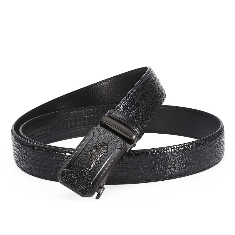 VOOTHOST Men's Alloy Automatic Buckle Leather Belt Fashion Business Versatile Pants Jeans Brand Business Belt F0007_viptrois.com