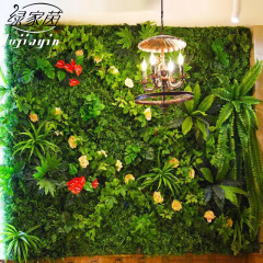 シミュレーション植物の壁緑植ミラノの組み合わせ人工芝の客間の入り口の偽花のベランダの装飾植物の背景壁