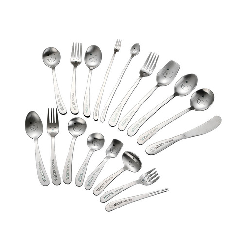 Cute Creative Smiling Knife and Fork Western-style Flat Handle Stainless Steel Korean Chopsticks Fork Student Tableware