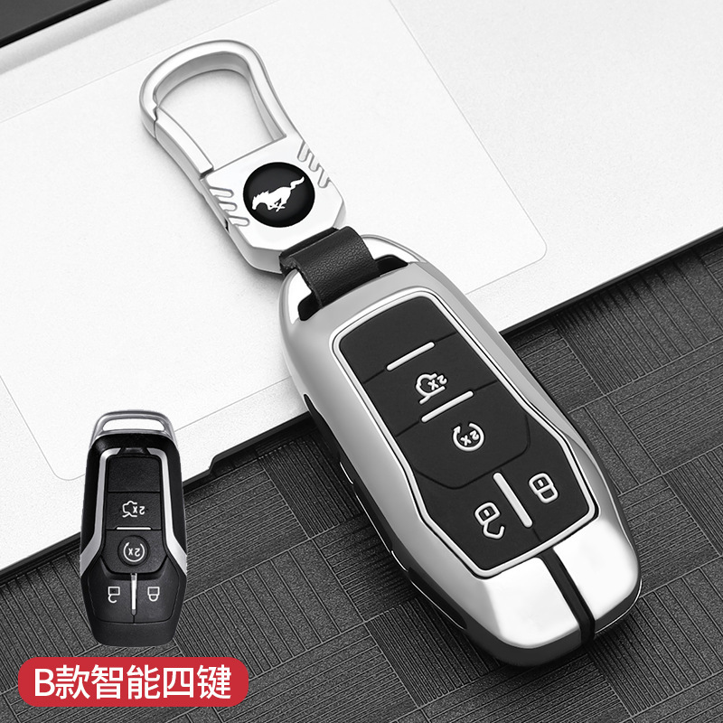 버튼 4개(쉘 + 자동차 로고 버클) 실버